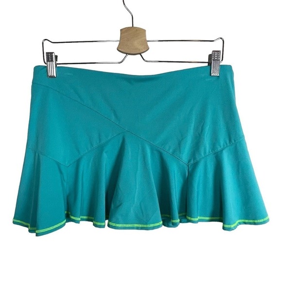 Lucky in Love Size L Mini Skort Skirt Turquoise Flounce Hem‎ - Picture 1 of 5